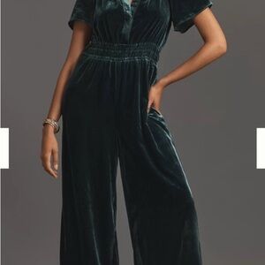 Anthropologie Velvet Jumpsuit — In Black